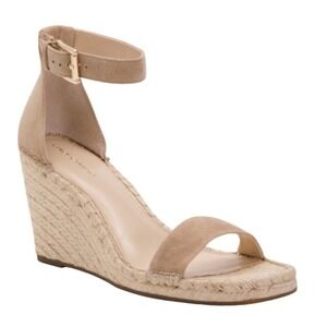 New Vince Camuto Meddrina Espadrille Wedge Sandals Beige Ankle Strap Women Sz 12